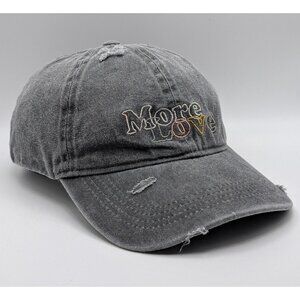 SONOMA Gray MORE LOVE Embroidered OSFM Baseball Hat Cap Positivity Hiking Strap